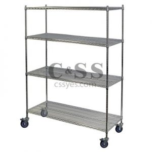 Mobile Chrome Wire Shelving 6