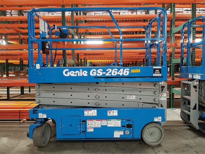 Used Scissor Lift Is Easily Configured To Meet Your Needs For Pallet Rack Storage
